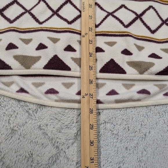 The North Face Jacket Women's M White Glacier Alpine Stripe Fleece Aztec Hoodie  - Picture 5 of 9